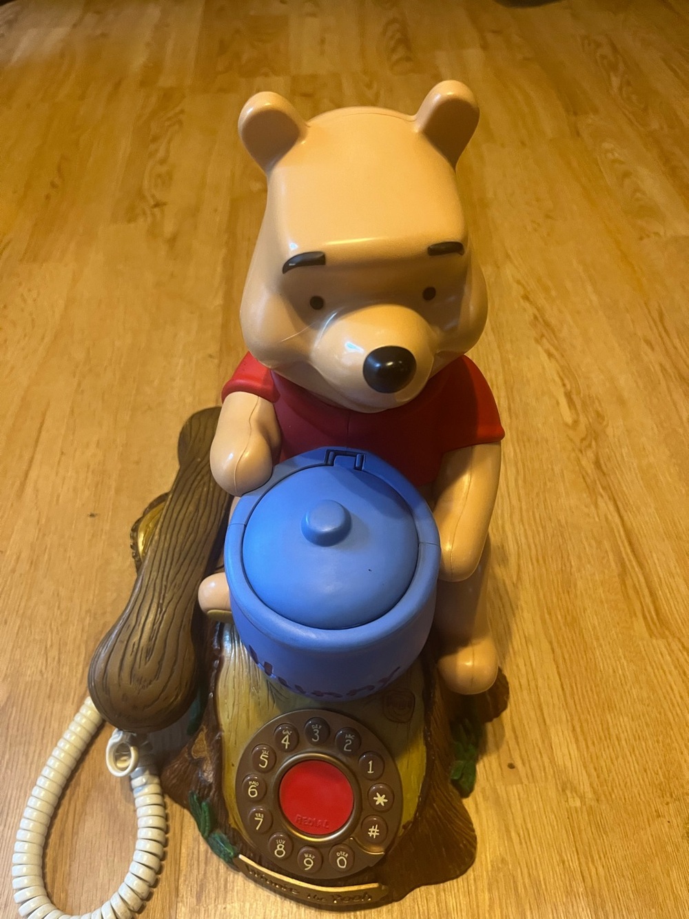 Disney Winnie the Pooh Phone with Blue Honey Pot and Red Shirt